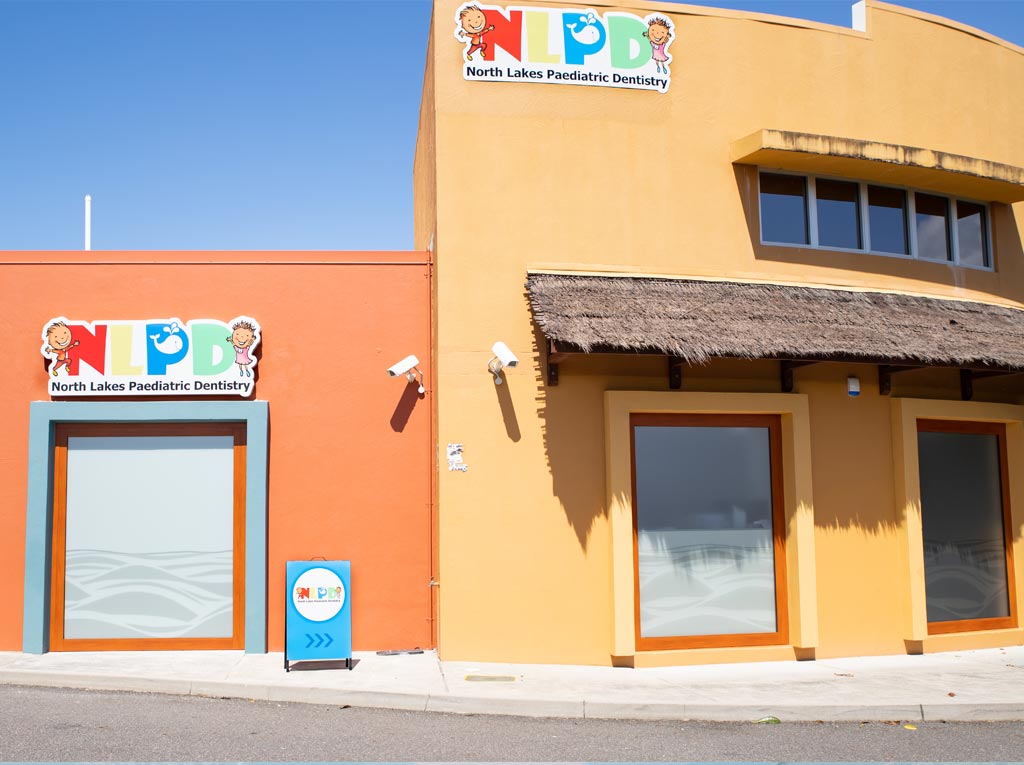 Exterior of the North Lakes Paediatric Dentistry clinic building with signage